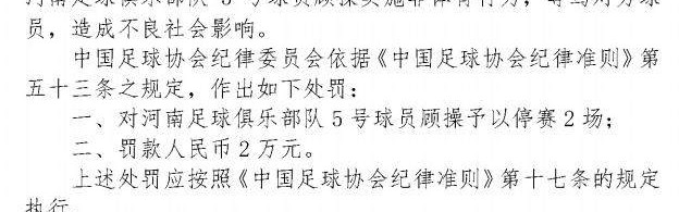 开云官网-顾操辱骂对手被罚2场 阿奇姆彭暴力行为停赛4场
